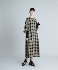 RHEJQ03990 HIROKO KOSHINO(ヒロココシノ) 【日本製】ドビーチェックワンピース ブラック