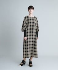 RHEJQ03990 HIROKO KOSHINO(ヒロココシノ) 【日本製】ドビーチェックワンピース ブラック