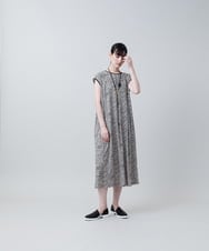 RHEJW52790 HIROKO KOSHINO(ヒロココシノ) 小付きヒョウ柄デザインワンピース /日本製/洗える ベージュ