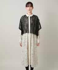 RHEWD36120 HIROKO KOSHINO(ヒロココシノ) ケープライクシャツワンピース/日本製 ベージュ