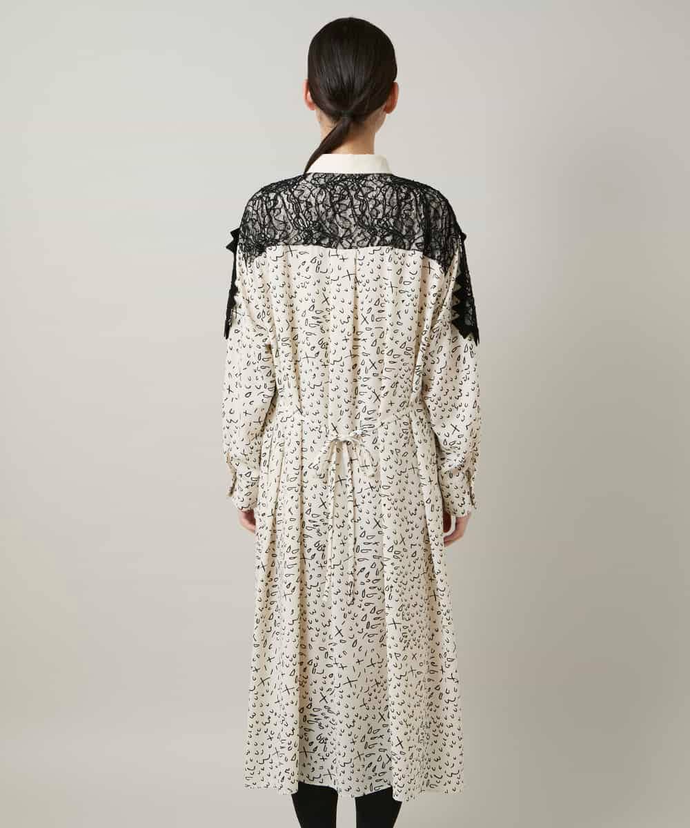 RHEWD36120 HIROKO KOSHINO(ヒロココシノ) ケープライクシャツワンピース/日本製 ベージュ