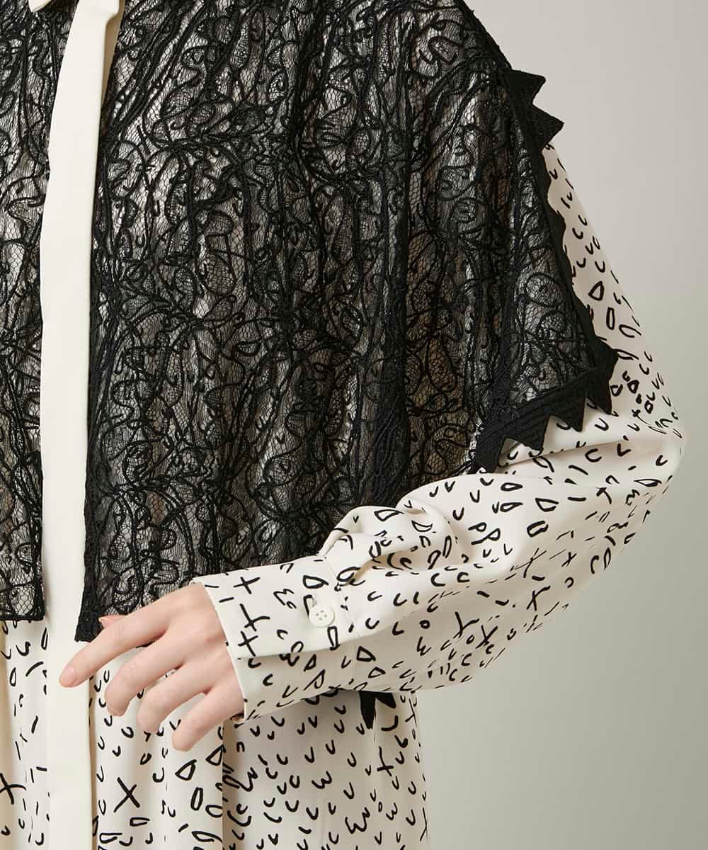 RHEWD36120 HIROKO KOSHINO(ヒロココシノ) ケープライクシャツワンピース/日本製 ベージュ