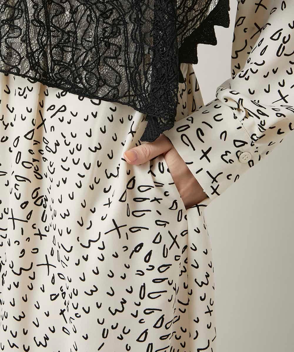 RHEWD36120 HIROKO KOSHINO(ヒロココシノ) ケープライクシャツワンピース/日本製 ベージュ