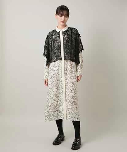 RHEWD36120 HIROKO KOSHINO ケープライクシャツワンピース/日本製