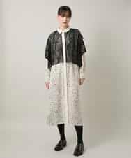 RHEWD36120 HIROKO KOSHINO(ヒロココシノ) ケープライクシャツワンピース/日本製 ベージュ