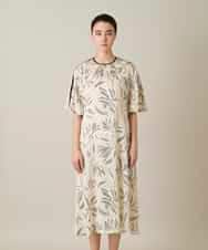 RHEXD10120 HIROKO KOSHINO(ヒロココシノ) ラインフラワーワンピース /日本製/洗える アイボリー