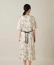 RHEXD10120 HIROKO KOSHINO(ヒロココシノ) ラインフラワーワンピース /日本製/洗える アイボリー