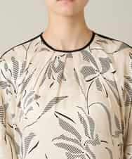 RHEXD10120 HIROKO KOSHINO(ヒロココシノ) ラインフラワーワンピース /日本製/洗える アイボリー