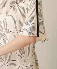 RHEXD10120 HIROKO KOSHINO(ヒロココシノ) ラインフラワーワンピース /日本製/洗える アイボリー