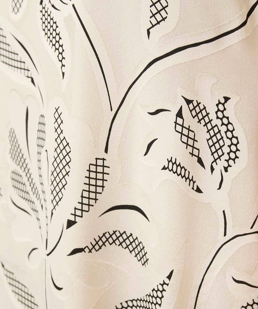 RHEXD10120 HIROKO KOSHINO(ヒロココシノ) ラインフラワーワンピース /日本製/洗える アイボリー