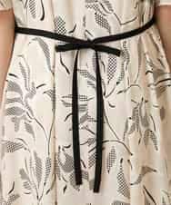 RHEXD10120 HIROKO KOSHINO(ヒロココシノ) ラインフラワーワンピース /日本製/洗える アイボリー