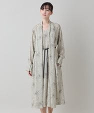 RHEXD59120 HIROKO KOSHINO(ヒロココシノ) ラインフラワードレープワンピース /日本製/洗える ライトブルー