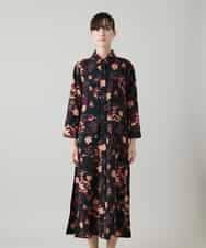 RHEYD02110 HIROKO KOSHINO(ヒロココシノ) オリエンタルアニマルプリントワンピース /日本製/洗える ブラック