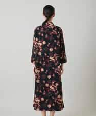 RHEYD02110 HIROKO KOSHINO(ヒロココシノ) オリエンタルアニマルプリントワンピース /日本製/洗える ブラック