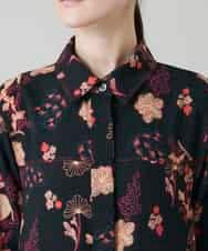 RHEYD02110 HIROKO KOSHINO(ヒロココシノ) オリエンタルアニマルプリントワンピース /日本製/洗える ブラック