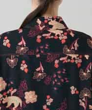 RHEYD02110 HIROKO KOSHINO(ヒロココシノ) オリエンタルアニマルプリントワンピース /日本製/洗える ブラック