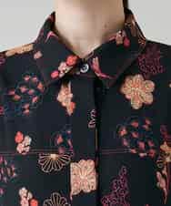 RHEYD02110 HIROKO KOSHINO(ヒロココシノ) オリエンタルアニマルプリントワンピース /日本製/洗える ブラック