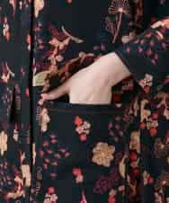 RHEYD02110 HIROKO KOSHINO(ヒロココシノ) オリエンタルアニマルプリントワンピース /日本製/洗える ブラック