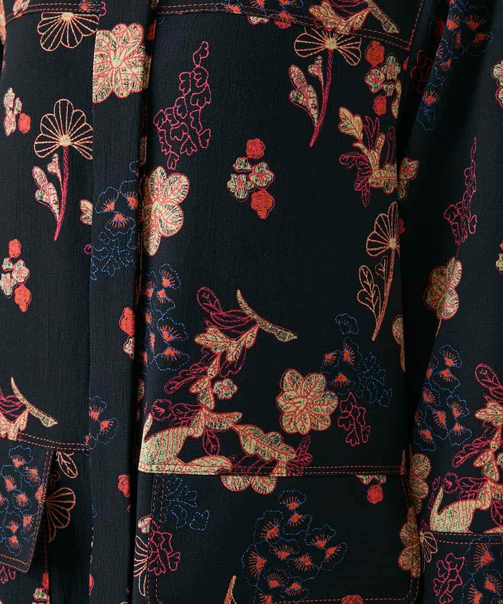 RHEYD02110 HIROKO KOSHINO(ヒロココシノ) オリエンタルアニマルプリントワンピース /日本製/洗える ブラック