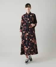 RHEYD02110 HIROKO KOSHINO(ヒロココシノ) オリエンタルアニマルプリントワンピース /日本製/洗える ブラック