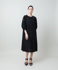 RHEYD12130 HIROKO KOSHINO(ヒロココシノ) 幾何学エンブロイダリーワンピース /洗える ブラック