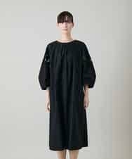 RHEYD12130 HIROKO KOSHINO(ヒロココシノ) 幾何学エンブロイダリーワンピース /洗える ブラック