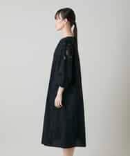 RHEYD12130 HIROKO KOSHINO(ヒロココシノ) 幾何学エンブロイダリーワンピース /洗える ブラック