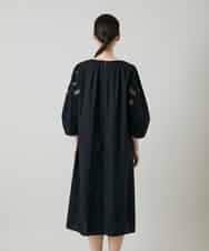 RHEYD12130 HIROKO KOSHINO(ヒロココシノ) 幾何学エンブロイダリーワンピース /洗える ブラック