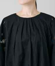 RHEYD12130 HIROKO KOSHINO(ヒロココシノ) 幾何学エンブロイダリーワンピース /洗える ブラック