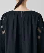 RHEYD12130 HIROKO KOSHINO(ヒロココシノ) 幾何学エンブロイダリーワンピース /洗える ブラック