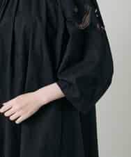 RHEYD12130 HIROKO KOSHINO(ヒロココシノ) 幾何学エンブロイダリーワンピース /洗える ブラック