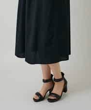 RHEYD12130 HIROKO KOSHINO(ヒロココシノ) 幾何学エンブロイダリーワンピース /洗える ブラック