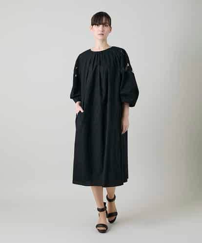 RHEYD12130 HIROKO KOSHINO 幾何学エンブロイダリーワンピース /洗える