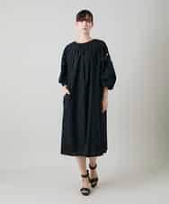 RHEYD12130 HIROKO KOSHINO(ヒロココシノ) 幾何学エンブロイダリーワンピース /洗える ブラック