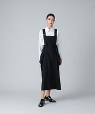 RHEZT10120 HIROKO KOSHINO(ヒロココシノ) 【日本製】ウールストライプジャンパースカート ブラック