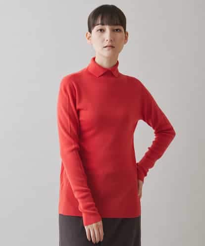 RHFAC35360 HIROKO KOSHINO ホールガーメントスリットハイネックトップ