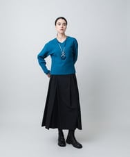 RHFAD05450 HIROKO KOSHINO(ヒロココシノ) ダーツアクセントニットプルオーバー /洗える ブルー
