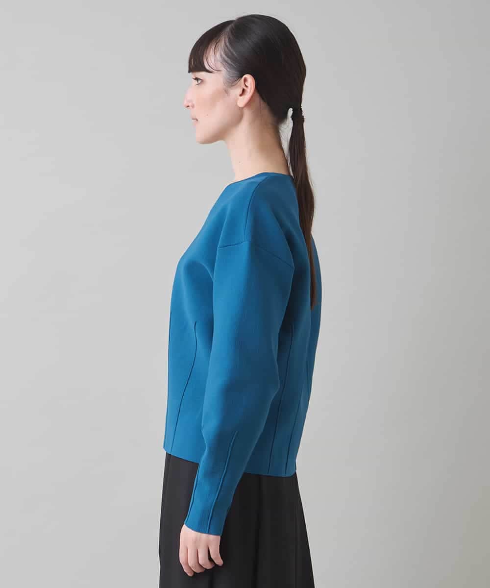 RHFAD05450 HIROKO KOSHINO(ヒロココシノ) ダーツアクセントニットプルオーバー /洗える ブルー