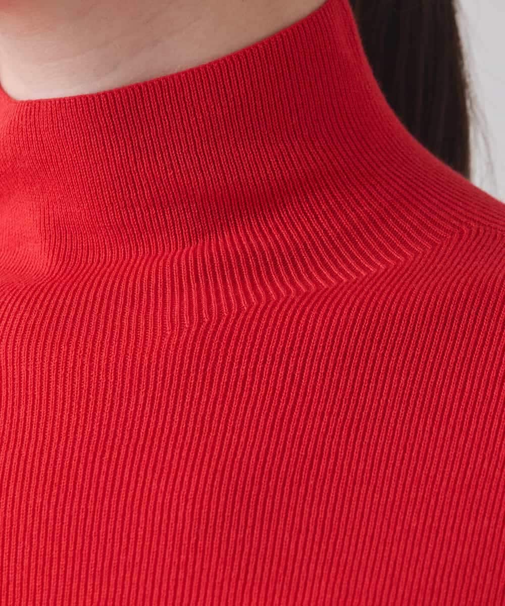 RHFAD18360 HIROKO KOSHINO(ヒロココシノ) インナーハイネックニットプルオーバー レッド