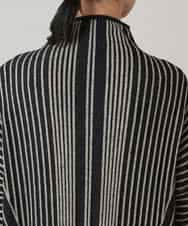 RHFAE10890 HIROKO KOSHINO(ヒロココシノ) 立体ストライプデザインニットワンピース /日本製 ブラック