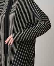 RHFAE10890 HIROKO KOSHINO(ヒロココシノ) 立体ストライプデザインニットワンピース /日本製 ブラック