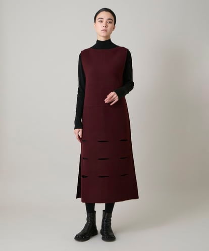 RHFAE16890 HIROKO KOSHINO スラッシュデザインニットワンピース