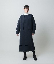 RHFAE16890 HIROKO KOSHINO(ヒロココシノ) スラッシュデザインニットワンピース グレー