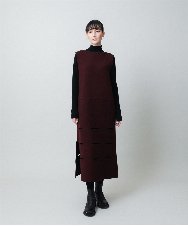 RHFAE16890 HIROKO KOSHINO(ヒロココシノ) スラッシュデザインニットワンピース グレー