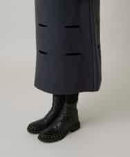 RHFAE16890 HIROKO KOSHINO(ヒロココシノ) スラッシュデザインニットワンピース グレー