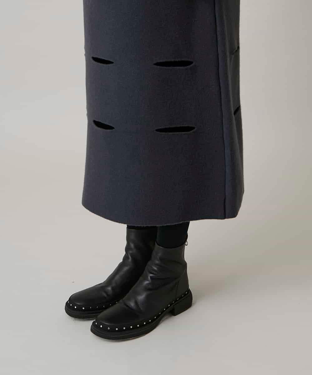 RHFAE16890 HIROKO KOSHINO(ヒロココシノ) スラッシュデザインニットワンピース グレー