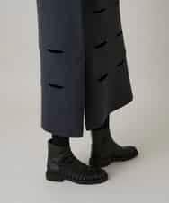 RHFAE16890 HIROKO KOSHINO(ヒロココシノ) スラッシュデザインニットワンピース グレー