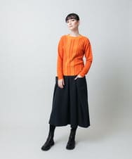 RHFAF11430 HIROKO KOSHINO(ヒロココシノ) 立体ストライプニットプルオーバー/日本製 ブルー