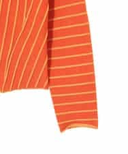 RHFAF11430 HIROKO KOSHINO(ヒロココシノ) 立体ストライプニットプルオーバー/日本製 オレンジ