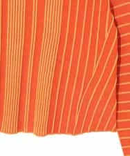 RHFAF11430 HIROKO KOSHINO(ヒロココシノ) 立体ストライプニットプルオーバー/日本製 オレンジ